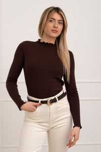 Moteriškas golfas OLERON Tamsiai ruda