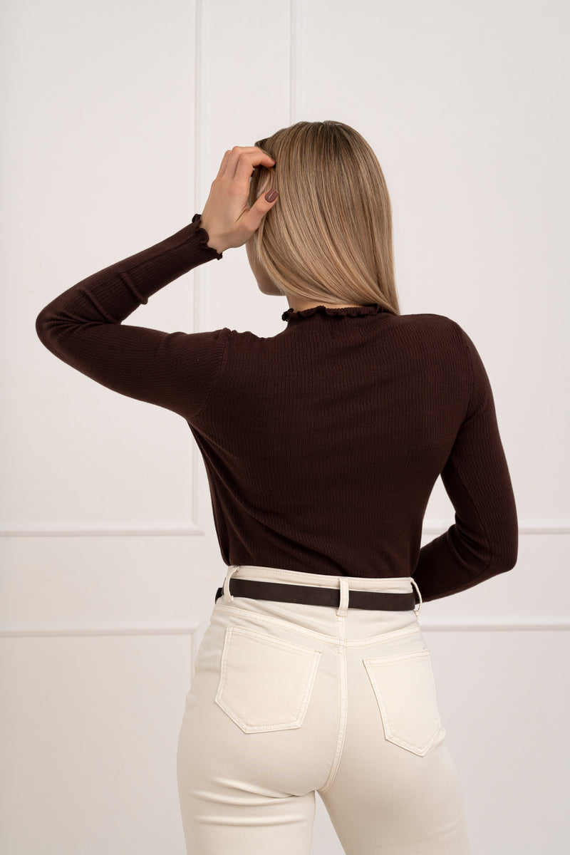 Moteriškas golfas OLERON Tamsiai ruda