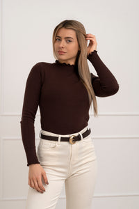 Moteriškas golfas OLERON Tamsiai ruda