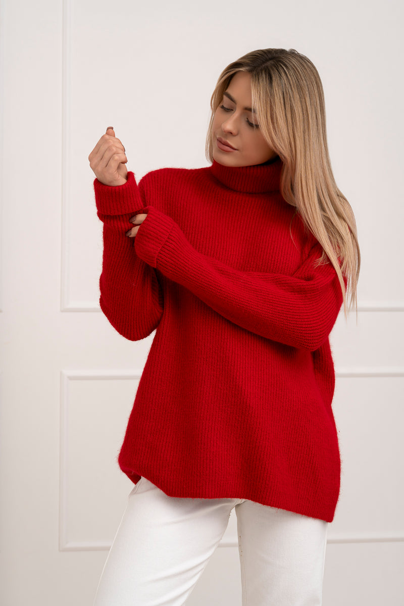 Moteriškas megztinis su vilna MARGON Raudona