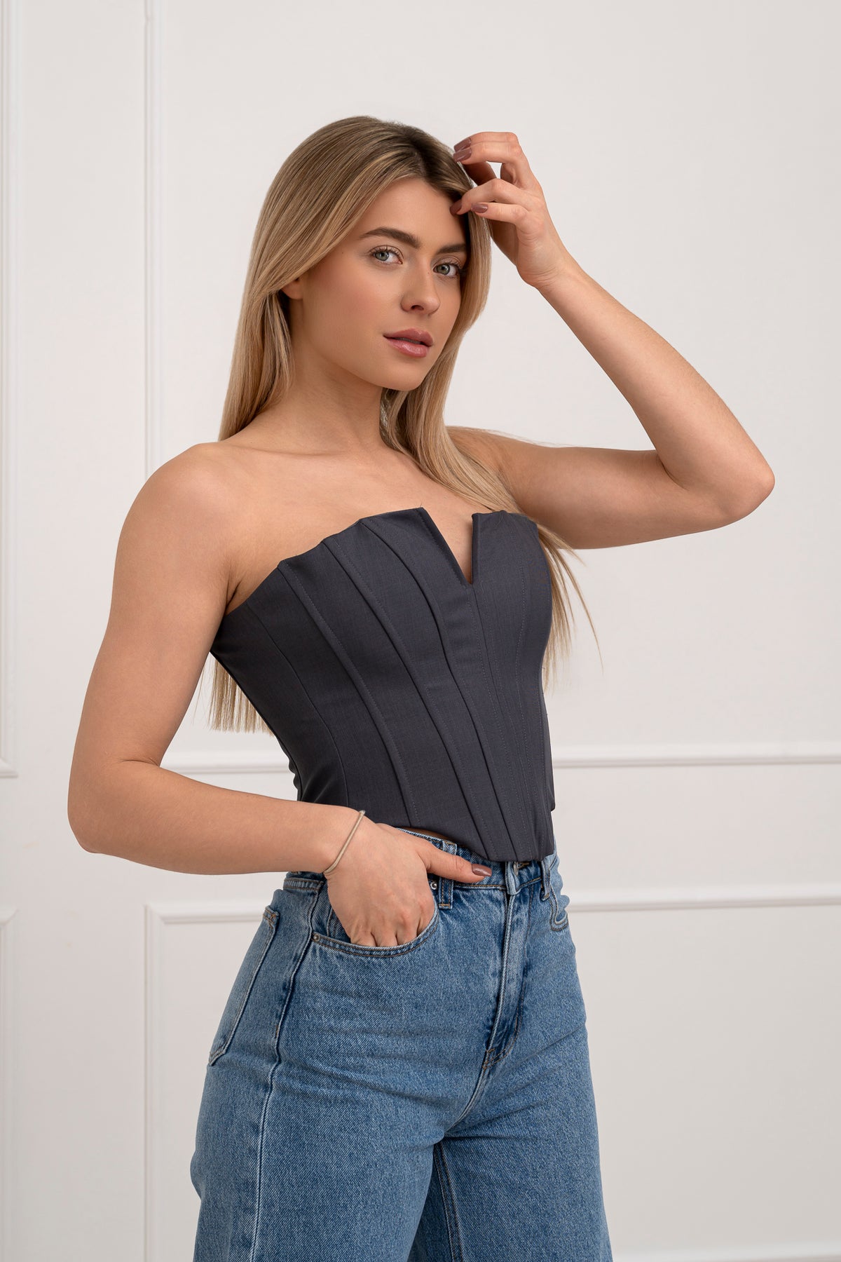 Moteriškas korsetas ZYREN Pilka