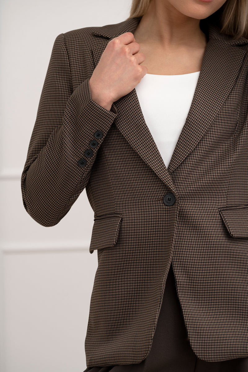 Moteriškas klasikinis švarkas GABE Tamsiai ruda