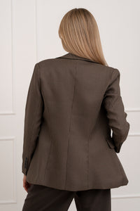 Moteriškas klasikinis švarkas GABE Tamsiai ruda