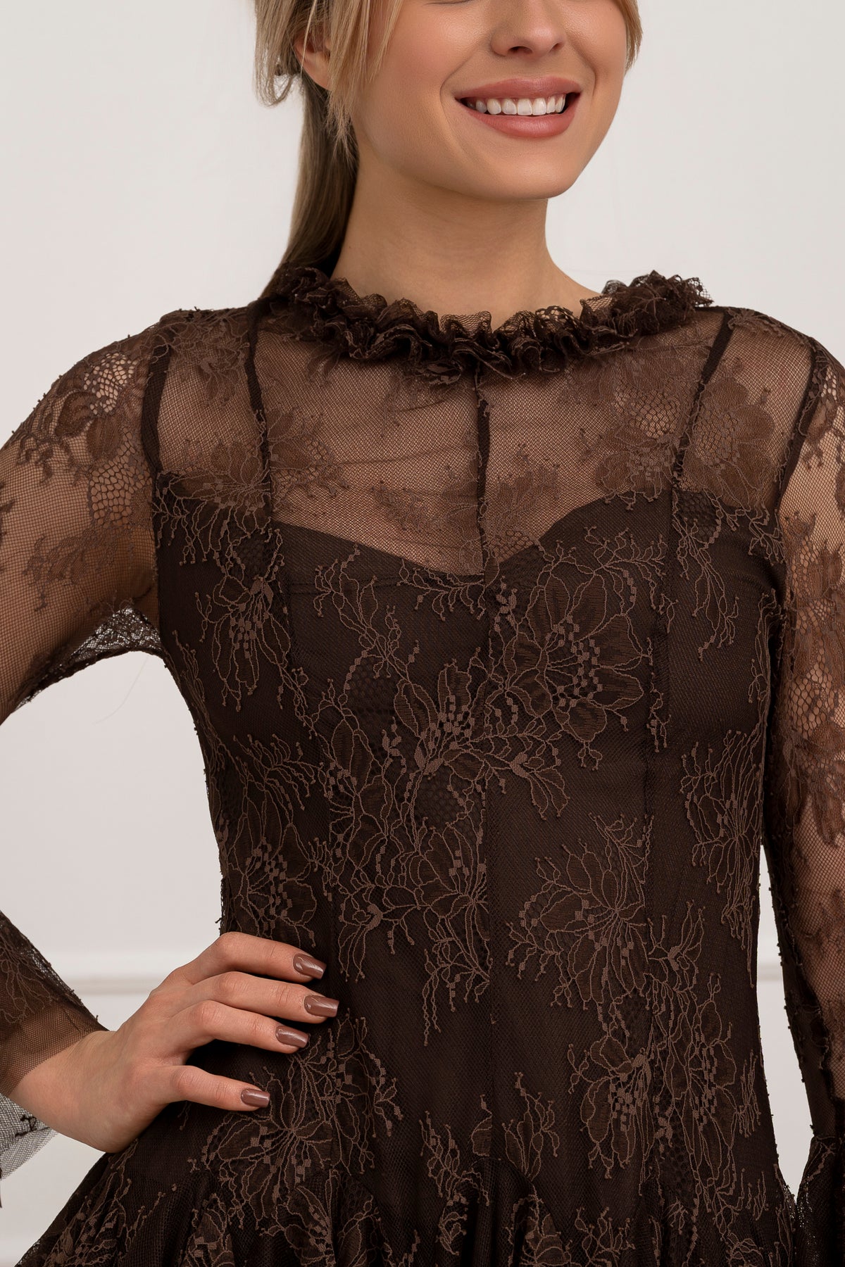 Moteriška proginė suknelė LAINEY Ruda