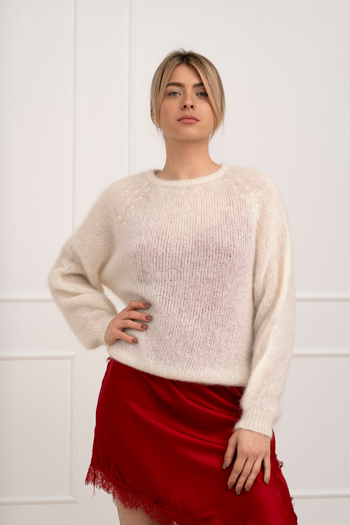 Moteriška satino suknelė ROSSA Raudona