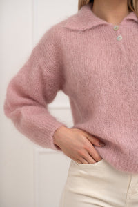 Moteriškas itališkas moheros vilnos megztinis RAYANA Rožinė