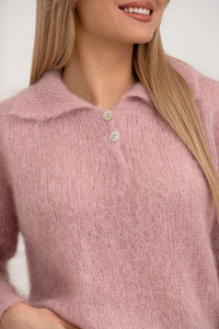 Moteriškas itališkas moheros vilnos megztinis RAYANA Rožinė