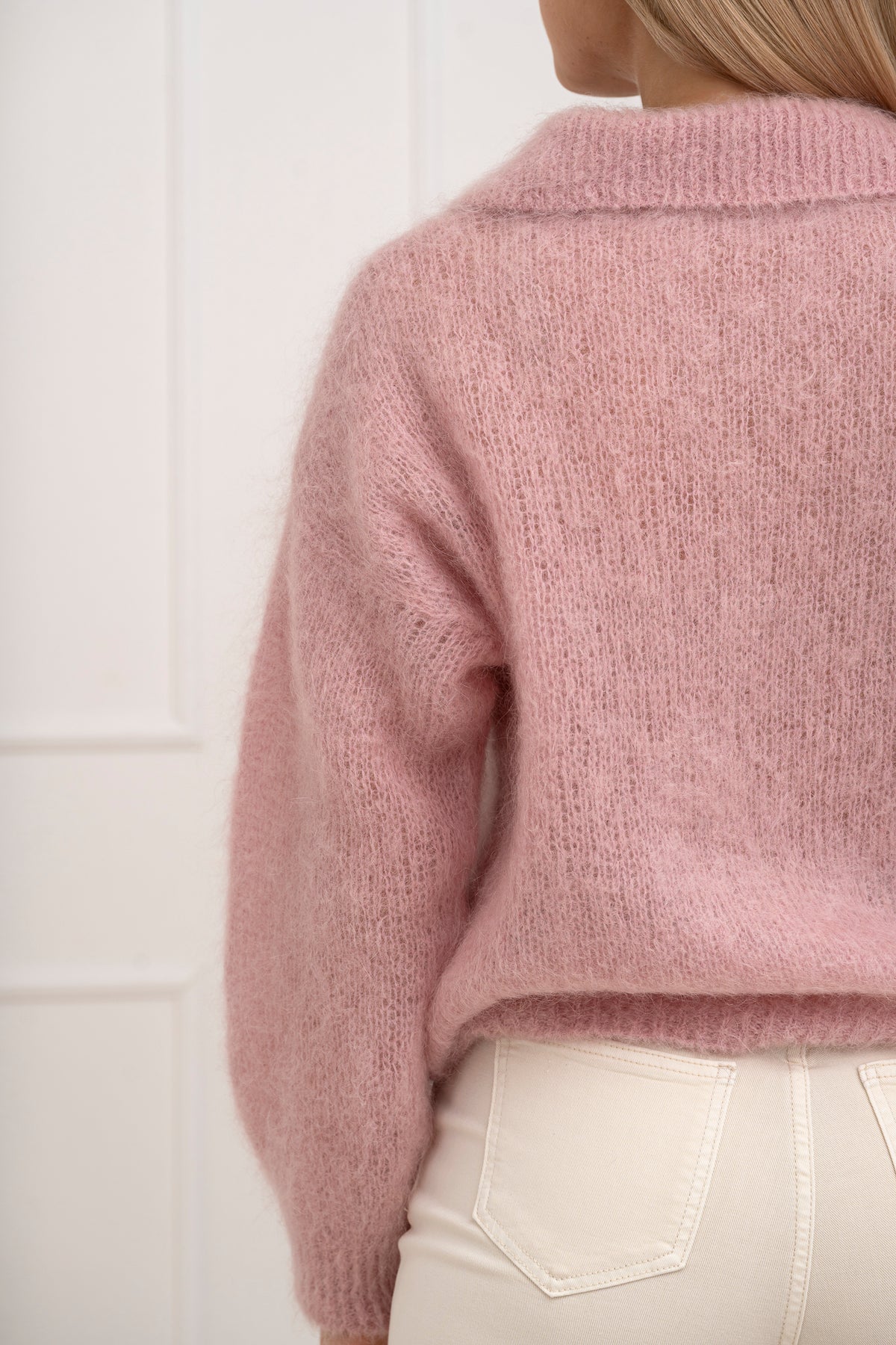 Moteriškas itališkas moheros vilnos megztinis RAYANA Rožinė