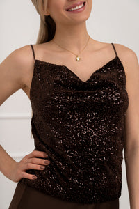 Moteriška blizgi itališka palaidinė ELEN Ruda