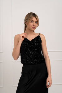 Moteriška blizgi itališka palaidinė ELEN Juoda