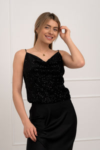 Moteriška blizgi itališka palaidinė ELEN Juoda