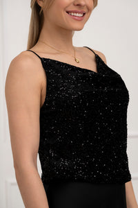 Moteriška blizgi itališka palaidinė ELEN Juoda