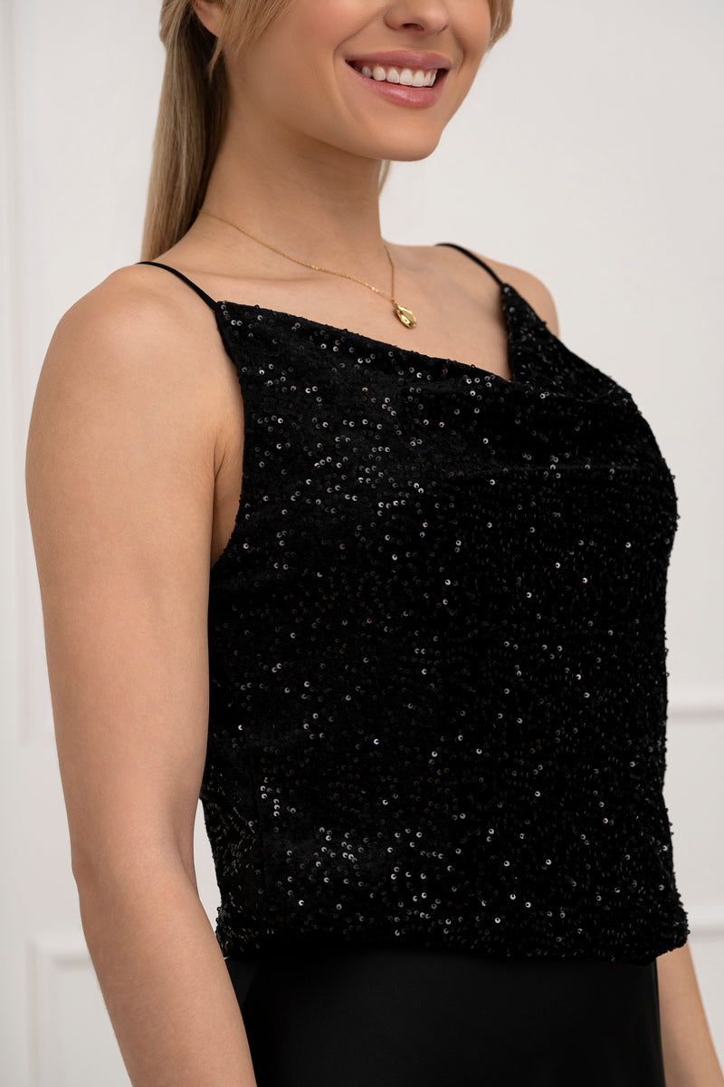 Moteriška blizgi itališka palaidinė ELEN Juoda