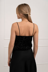 Moteriška blizgi itališka palaidinė ELEN Juoda