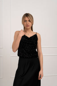 Moteriška blizgi itališka palaidinė ELEN Juoda