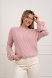 Moteriškas itališkas megztinis su baby alpakos vilna URSULA Rožinė