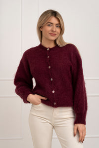 Moteriškas itališkas moheros vilnos megztinis EMELIN Bordo