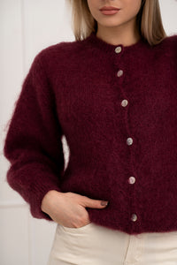 Moteriškas itališkas moheros vilnos megztinis EMELIN Bordo