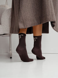 Moteriškos kojinės MYA Tamsiai ruda