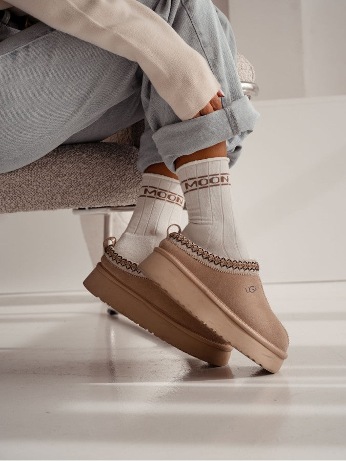 Moteriškos šiltos kojinės MOON Kreminė