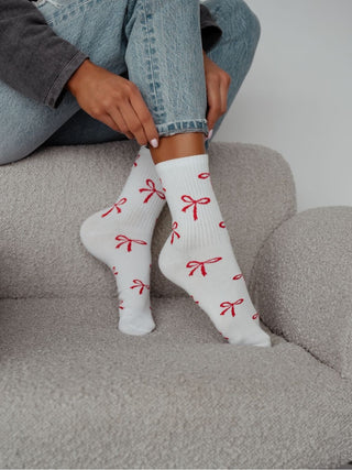 Kojinės BOWTIE Balta/Raudona