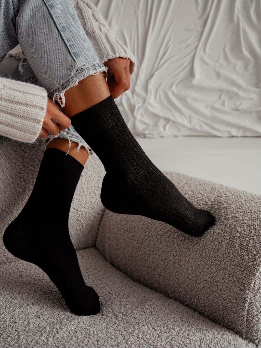 Moteriškos šiltos kojinės ASHA Juoda