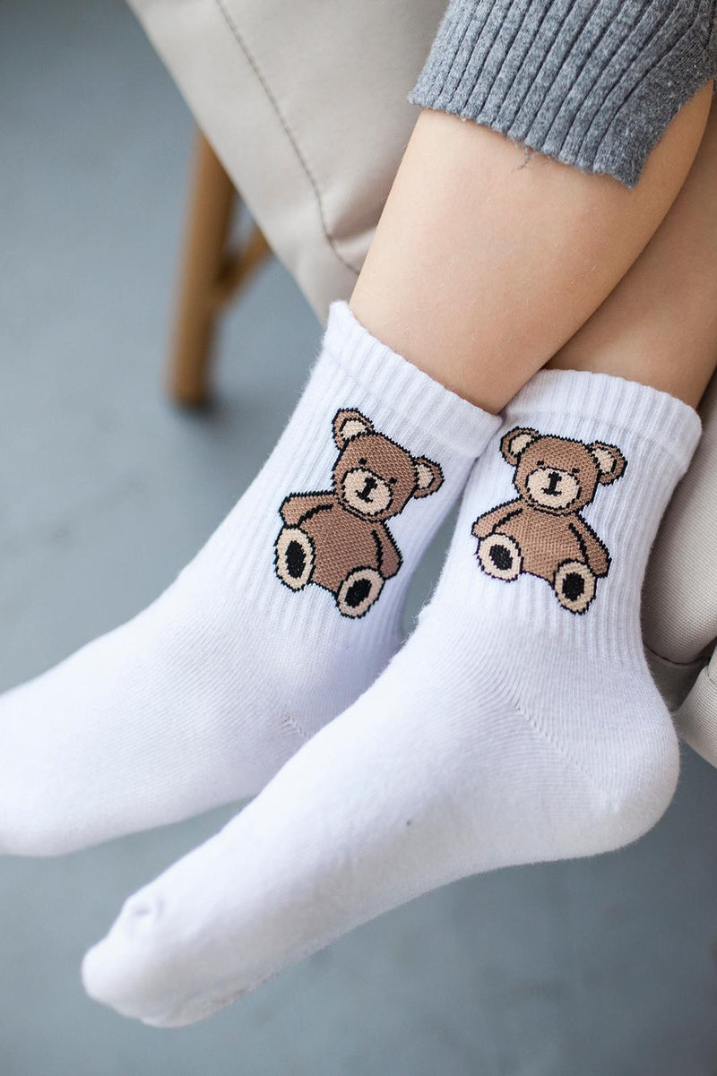 Vaikiškos kojinės TEDDY Balta