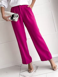 Moteriškos platėjančios klasikinės kelnės VOYAGE Rožinė